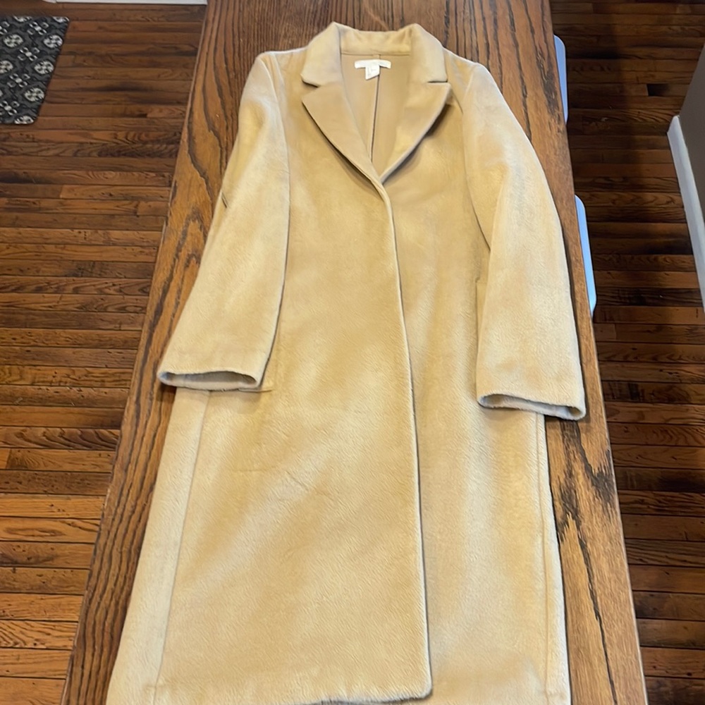 H&M tan just below the knee length light camel coat